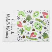 Linge De Cuisine Salade de fruits Kiwi Pastèque Illustration de ver (Horizontal)