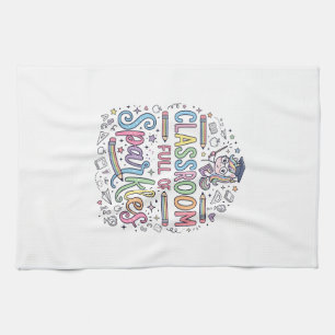Linge De Cuisine Salle de classe licorne pleine de paillettes Merch