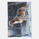 Linge De Cuisine Saluki Laisser neiger Noël (Vertical)