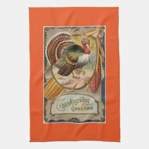 Linge De Cuisine Salutation vintage de thanksgiving de la Turquie