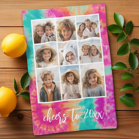 Linge De Cuisine Salutations au Nouvel An Cravate-Dye Turquoise les