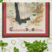 Linge De Cuisine Salutations de la journée d'action de grâces avec  (Plié)