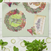 Linge De Cuisine Salutations de Noël d'animaux de ferme de pays (Plié)