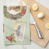 Linge De Cuisine Salutations de Noël d'animaux de ferme de pays (Quart Plié)