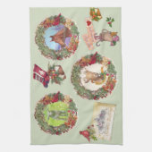 Linge De Cuisine Salutations de Noël d'animaux de ferme de pays (Vertical)