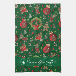 Linge De Cuisine Salutations de Noël Gingerbread Hommes