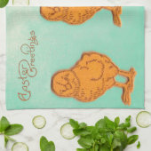 Linge De Cuisine Salutations de Pâques Chicks Vert (Plié)