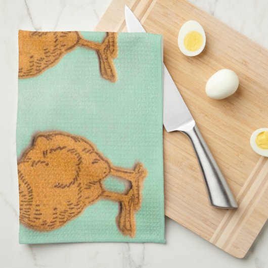 Linge De Cuisine Salutations de Pâques Chicks Vert (Quart Plié)