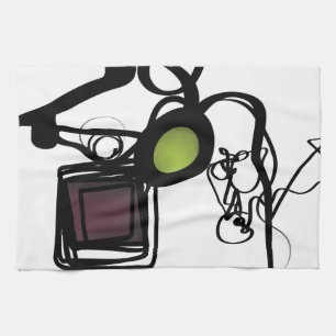 Linge De Cuisine Salutations de Philydion : Abstrait noir & blanc
