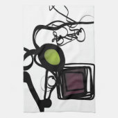 Linge De Cuisine Salutations de Philydion : Abstrait noir & blanc (Vertical)