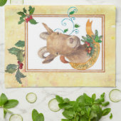 Linge De Cuisine Salutations lunatiques de Noël de chèvre (Plié)