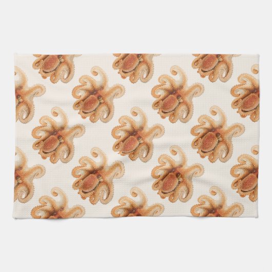 Linge De Cuisine Salutii vintage, Animaux aquatiques marins (Horizontal)