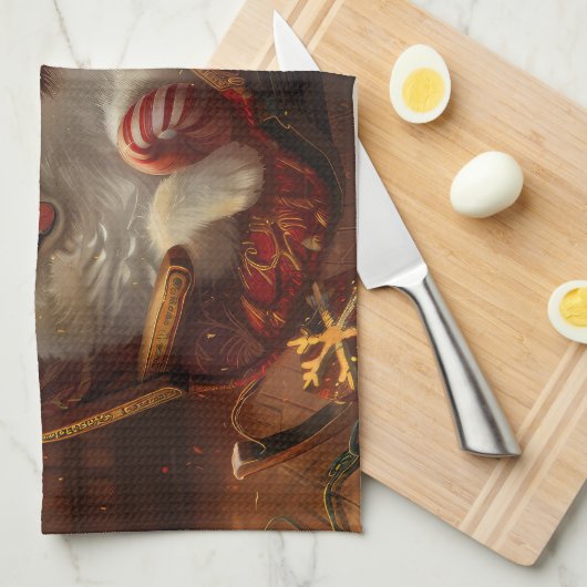 Linge De Cuisine Samoyed Chien Festive de Noël (Quart Plié)