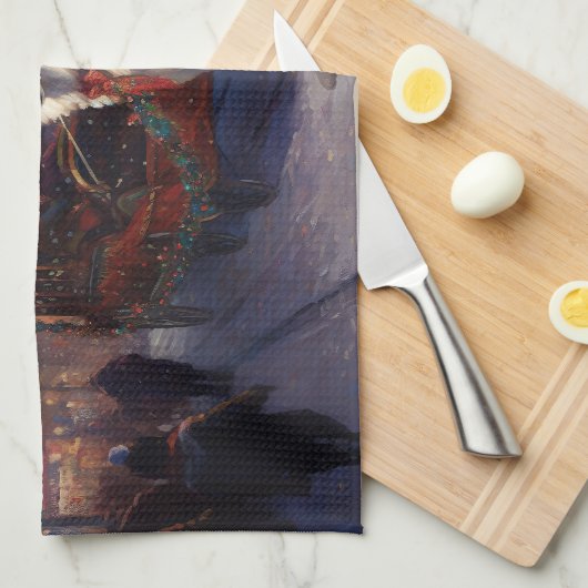 Linge De Cuisine Samoyed Christmas Festive Saison (Quart Plié)