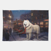Linge De Cuisine Samoyed Christmas Festive Saison (Horizontal)