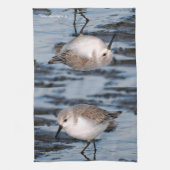 Linge De Cuisine Sanderling Flâner sur une plage d'hiver (Vertical)
