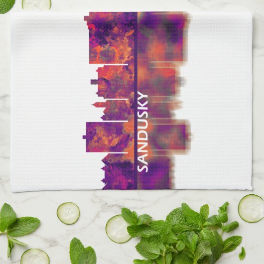 Linge De Cuisine Sandusky Ohio Skyline (Plié)