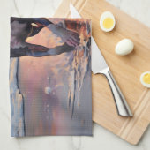 Linge De Cuisine Sandy American Staffordshire Dog on Beach Sunset (Quart Plié)