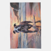 Linge De Cuisine Sandy American Staffordshire Dog on Beach Sunset (Vertical)