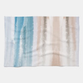 Linge De Cuisine Sandy Beach Ocean Waves Aquarelle Abstraite (Horizontal)