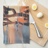 Linge De Cuisine Sandy Paws Bloodhound Dog on Beach Sunset (Quart Plié)