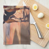 Linge De Cuisine Sandy Paws Chien Beagle sur le coucher du soleil d (Quart Plié)