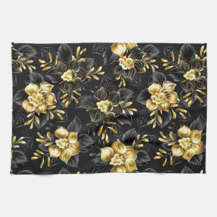 Linge De Cuisine Sans couture avec orchidées de bijoux