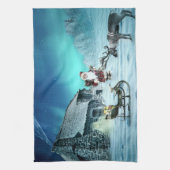Linge De Cuisine Santa and Rudolph with Sled (Vertical)