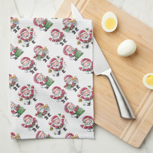 Linge De Cuisine Santa Claus (Quart Plié)