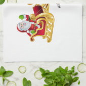 Linge De Cuisine Santa Claus en traîneau (Plié)