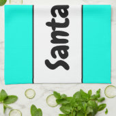 Linge De Cuisine SANTA CLAUS Fun Festin Monnaie Lumineuse Blancs (Plié)