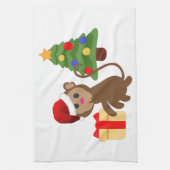 Linge De Cuisine santa claus monkey emoji (Vertical)