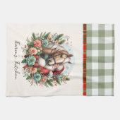 Linge De Cuisine Santa Clause Avec Cheval Noël (Horizontal)