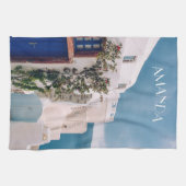 Linge De Cuisine Santorini Grèce - porte bleue à santorini grèce (Horizontal)