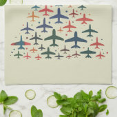 Linge De Cuisine Sapin de Noël Avion Pilote Rétro Volant Vol (Plié)