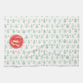 Linge De Cuisine Sapin de Noël rouge et vert  (Horizontal)