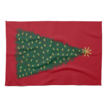 Sapin de Noël vert, Chevaux au galop dorés sur fon