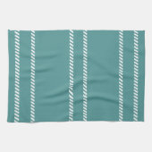 Linge De Cuisine Sarcelle et blanc (Horizontal)