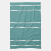 Linge De Cuisine Sarcelle et blanc (Vertical)