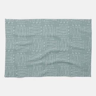 Linge De Cuisine Sardines bleu sauge poussiéreux tendance Maison de