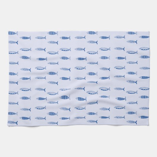 Linge De Cuisine Sardines Pattern (Horizontal)