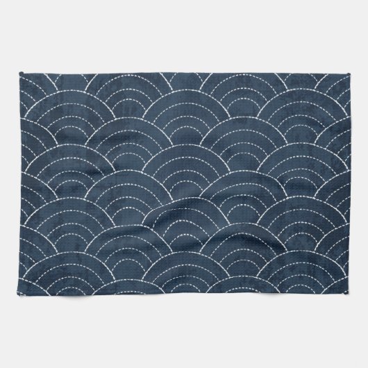 Linge De Cuisine Sashiko bleu (Horizontal)