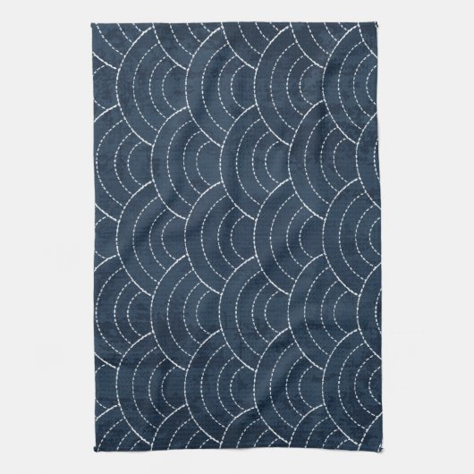 Linge De Cuisine Sashiko bleu (Vertical)