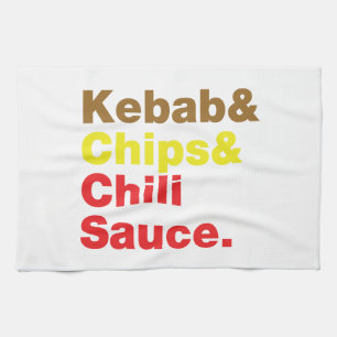 Linge De Cuisine Sauce Kebab & Chips & Chili.