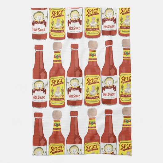 Linge De Cuisine SAUCES CHAUDES Chat épicé Picante Blanc (Vertical)
