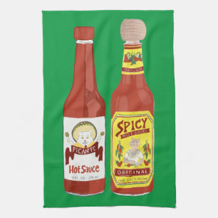 Linge De Cuisine SAUCES CHAUDES Chat épicé Picante Green