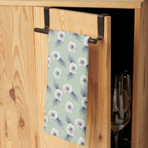 Linge De Cuisine Sauge Fleurs Blanches & Evergreens