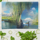 Linge De Cuisine Saule vers le ciel Abstrait (Plié)