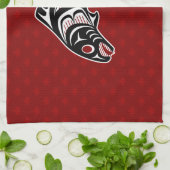 Linge De Cuisine Saumon d'art amérindien Red Black Haida (Plié)