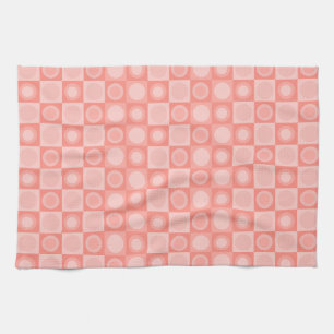 Linge De Cuisine Saumon Motif géométrique MCM rétro rose